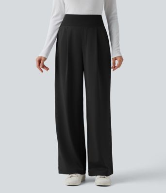 Halara Flex™ DayStretch High Waisted Tummy Control Straight Leg Work Trousers with Pockets