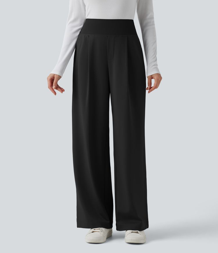 Halara Flex™ DayStretch High Waisted Tummy Control Straight Leg Work Trousers with Pockets