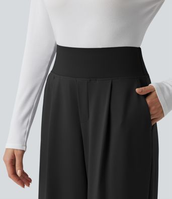 Halara Flex™ DayStretch High Waisted Tummy Control Straight Leg Work Trousers with Pockets