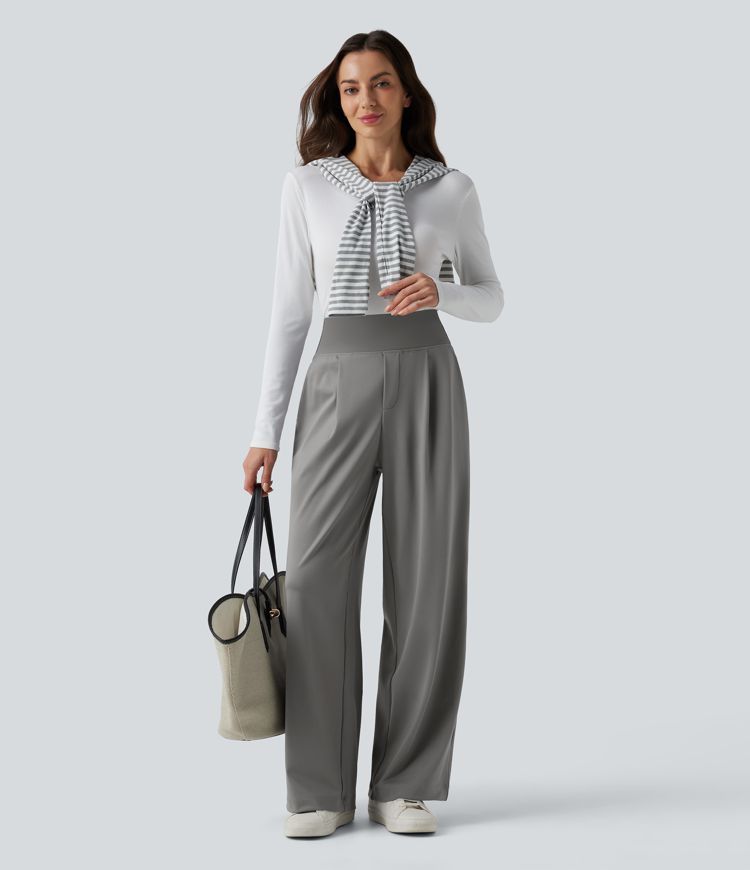 Halara Flex™ DayStretch High Waisted Tummy Control Straight Leg Work Pants with Pockets