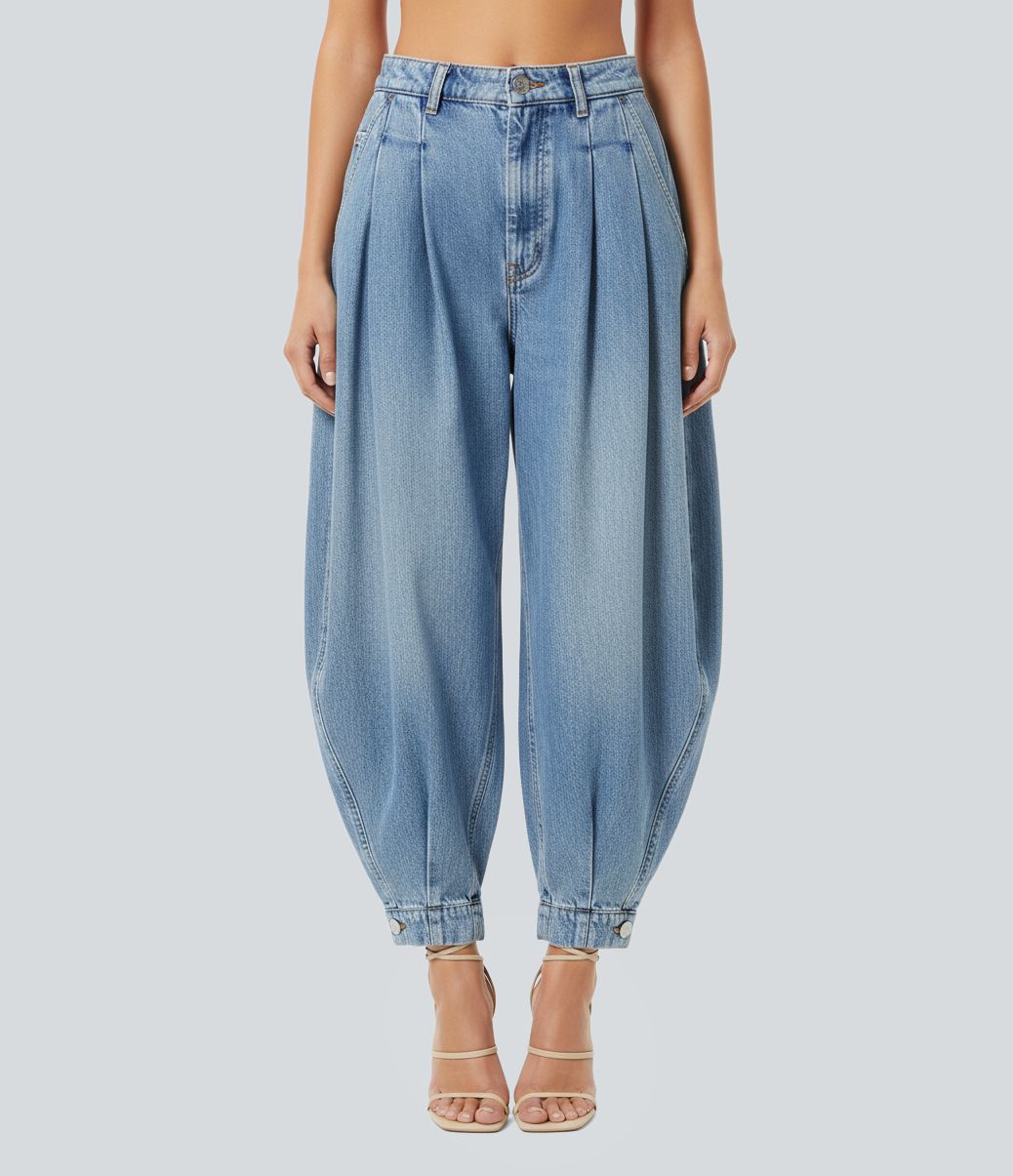 Halara Flex™ Mid Rise Denim Casual Balloon Joggers with Pockets