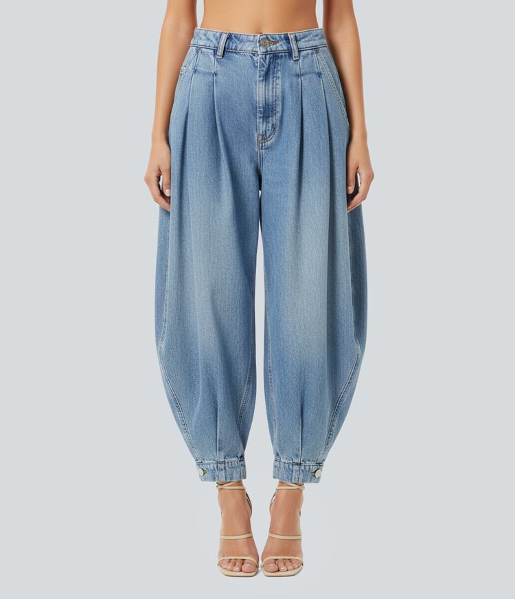 Halara Flex™ Mid Rise Denim Casual Balloon Joggers with Pockets