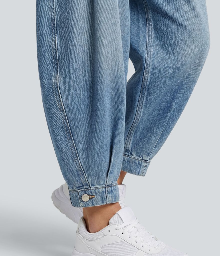 Halara Flex™ Mid Rise Denim Casual Balloon Joggers with Pockets