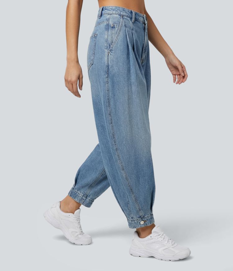 Halara Flex™ Mid Rise Denim Casual Balloon Joggers with Pockets