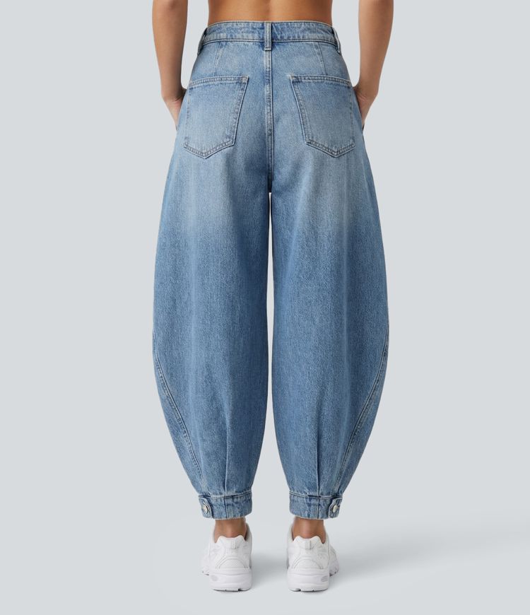 Halara Flex™ Mid Rise Denim Casual Balloon Joggers with Pockets