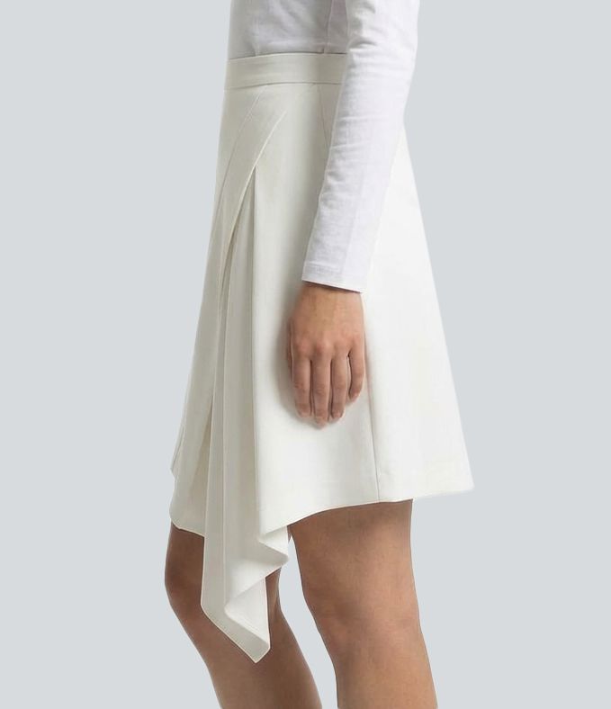 SoftlyZero™ Airy Mid Rise 2-in-1 Asymmetric Hem Cool Touch Mini Work Skirt with Pocket-UPF50+