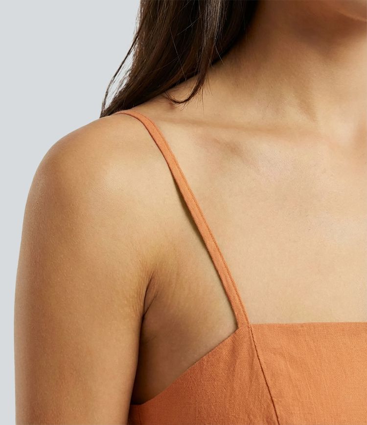 Tube Maxi Casual Linen-Feel Dress