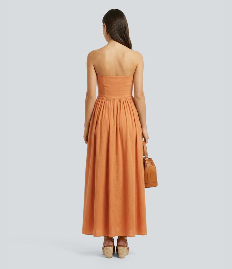 Tube Maxi Casual Linen-Feel Dress