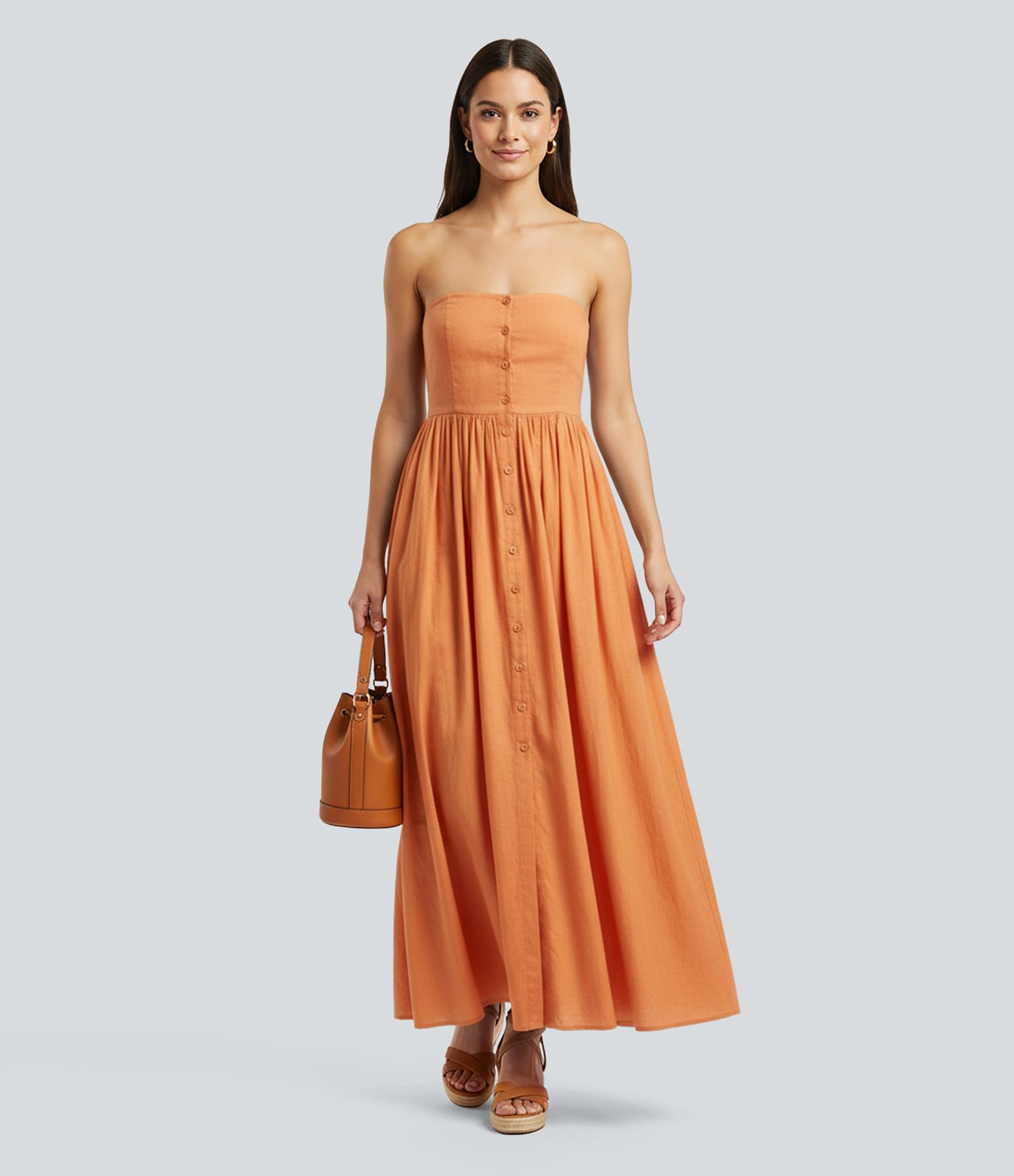 Tube Maxi Casual Linen-Feel Dress