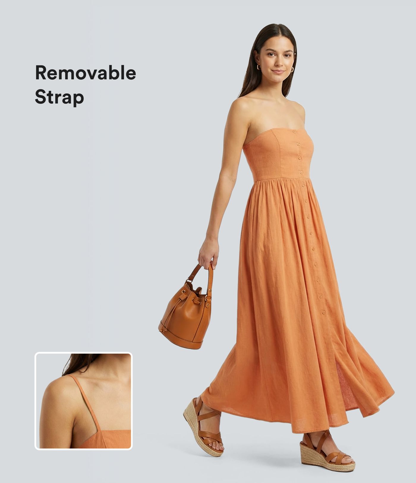 Tube Maxi Casual Linen-Feel Dress