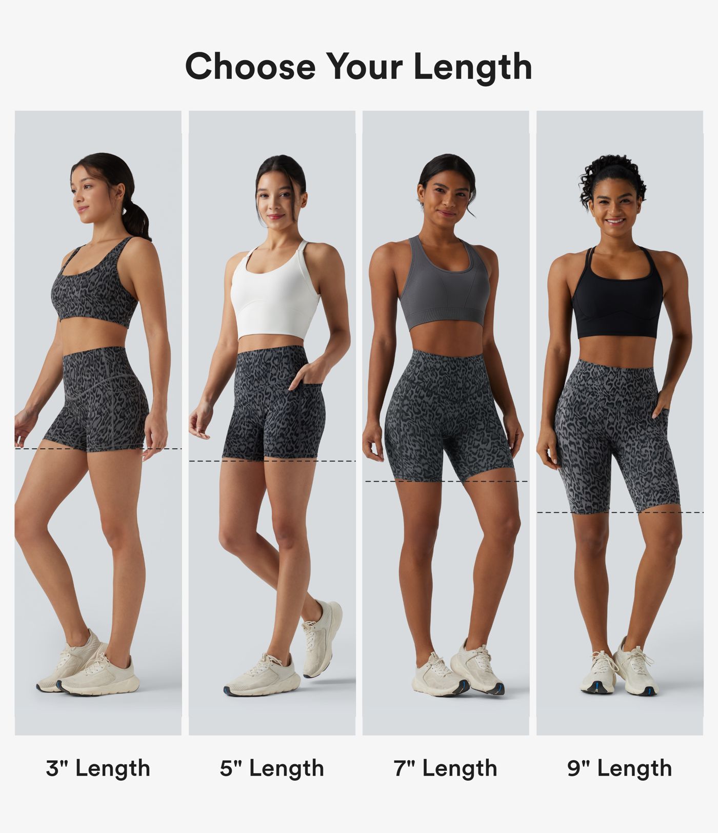 Halara UltraSculpt™ Leopard Print High Waisted Tummy Control Training Biker Shorts 7'' with Pockets