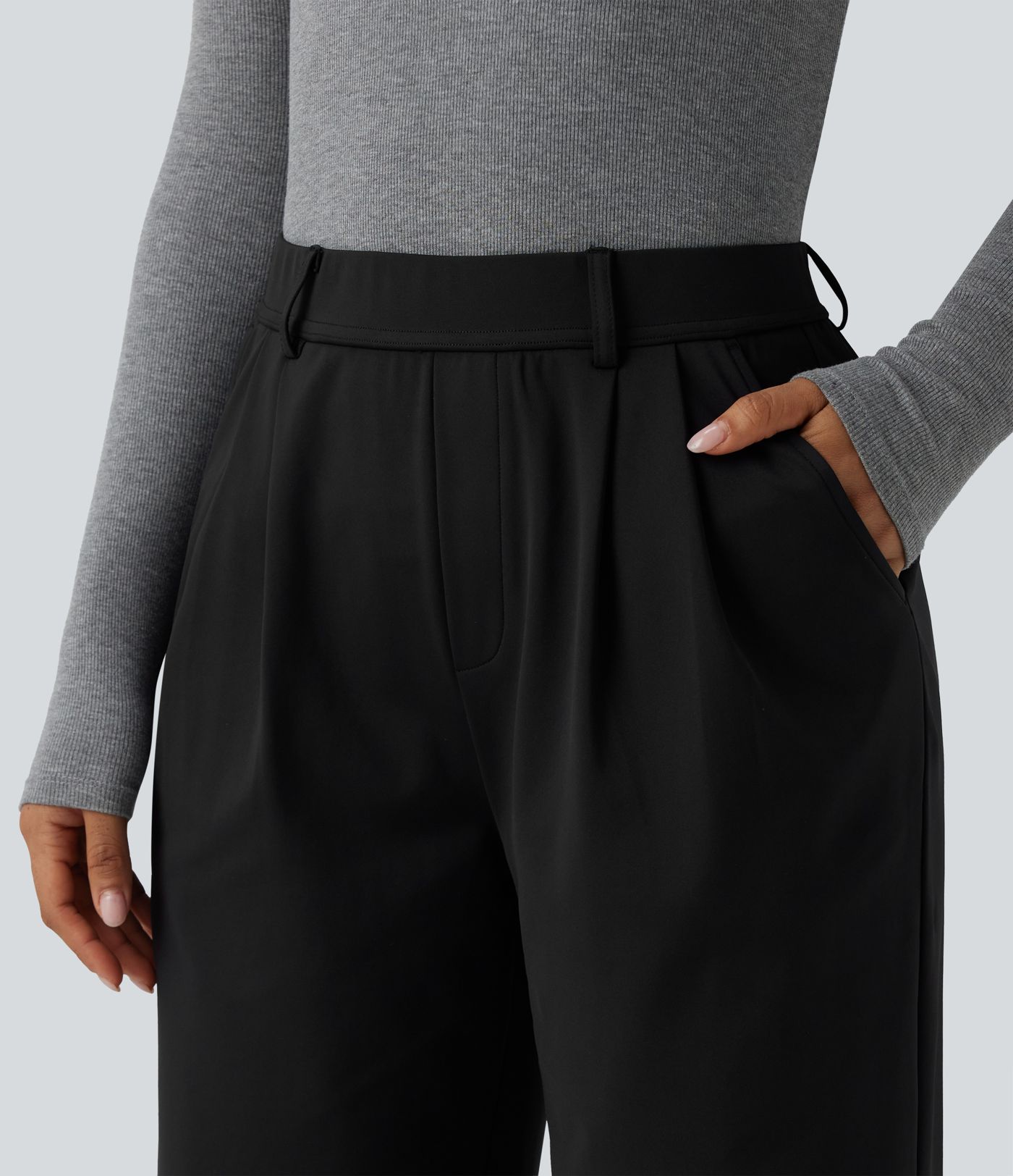 Halara Flex™ DayStretch High Waisted Pleated Work Straight Leg Pants with Pockets