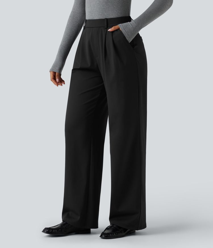 Halara Flex™ DayStretch High Waisted Pleated Work Straight Leg Pants with Pockets