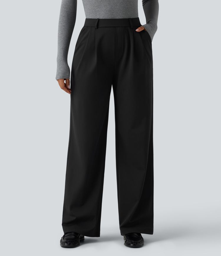 Halara Flex™ DayStretch High Waisted Pleated Work Straight Leg Pants with Pockets