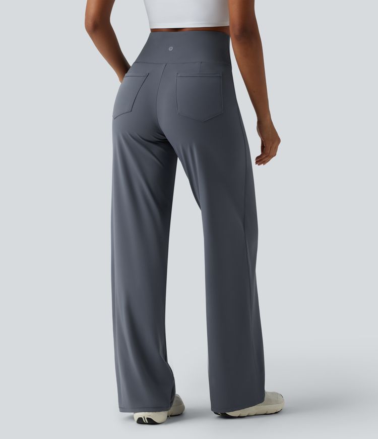 Halara UltraSculpt™ pantalon de yoga taille haute, effet ventre plat, coupe droite, avec poches