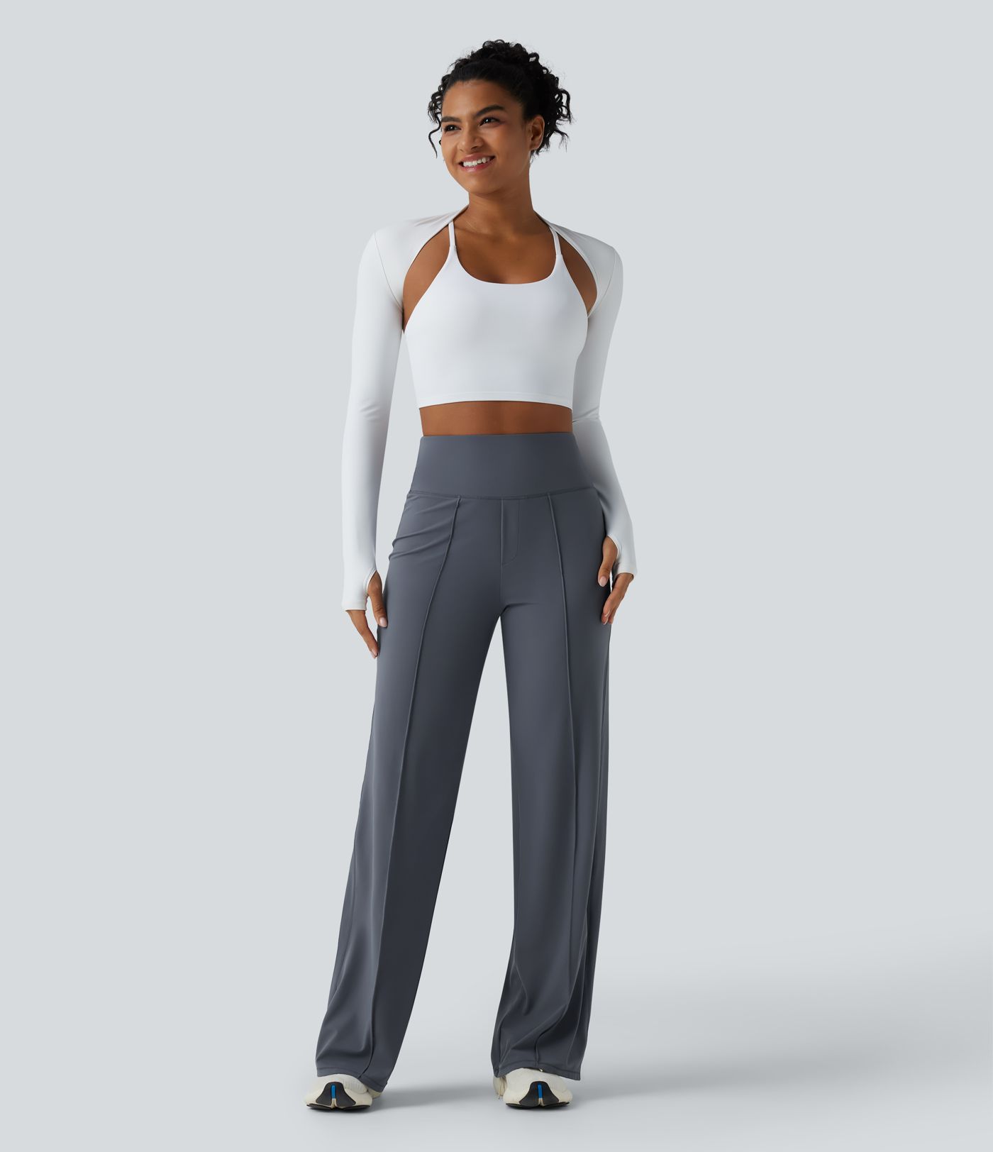 Halara UltraSculpt™ pantalon de yoga taille haute, effet ventre plat, coupe droite, avec poches