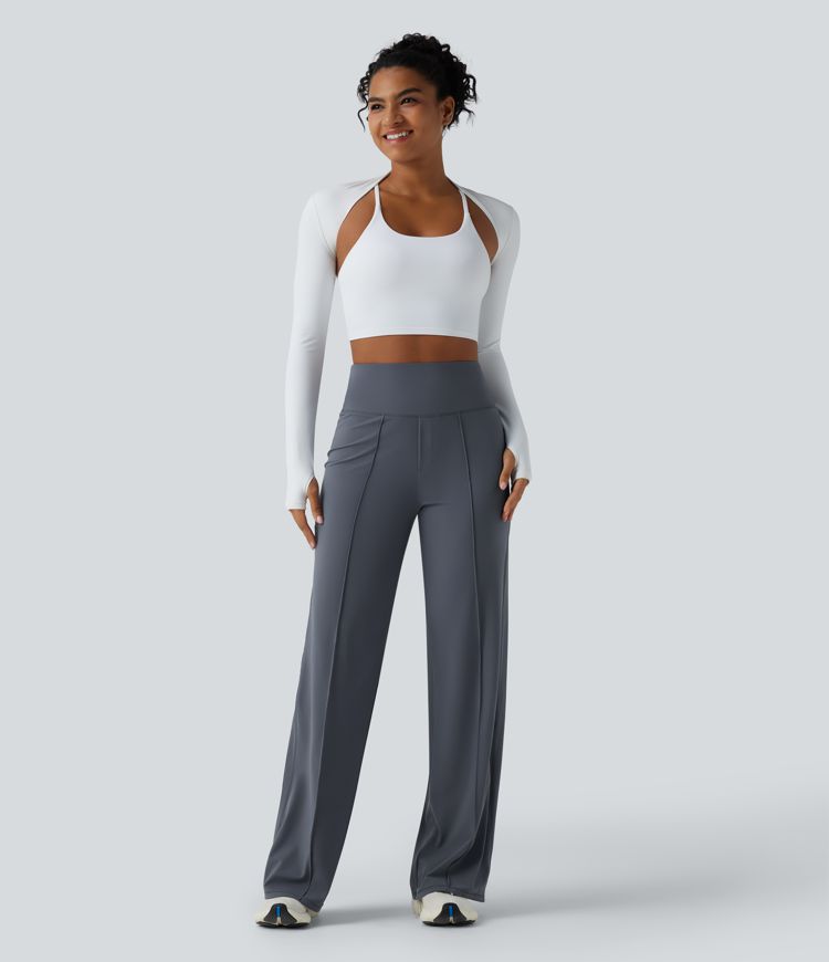 Halara UltraSculpt™ pantalon de yoga taille haute, effet ventre plat, coupe droite, avec poches