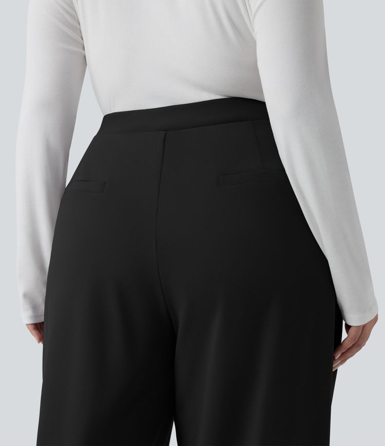 Plus Size Halara Flex™ DayStretch Asymmetric High Waisted Tapered Work Pants with Pockets