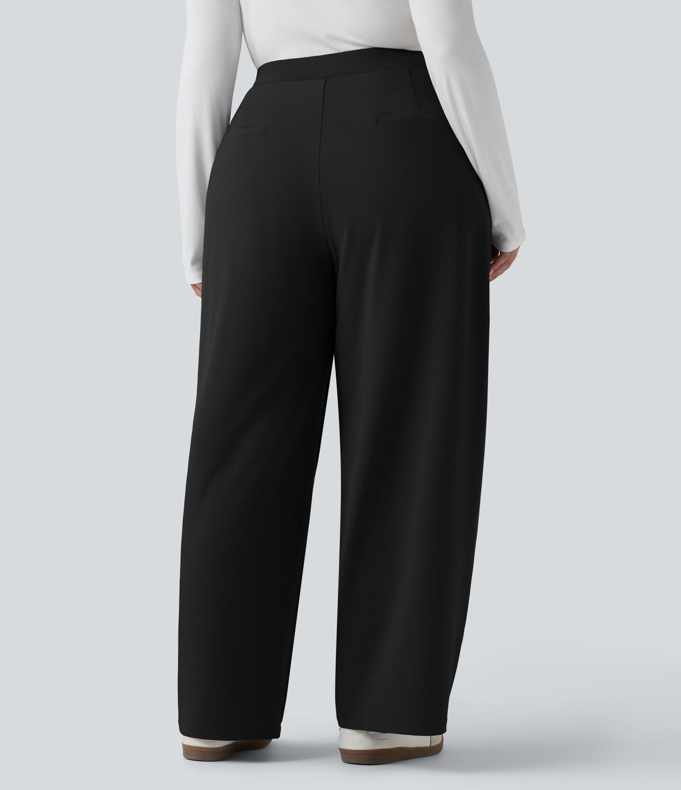 Plus Size Halara Flex™ DayStretch Asymmetric High Waisted Tapered Work Pants with Pockets