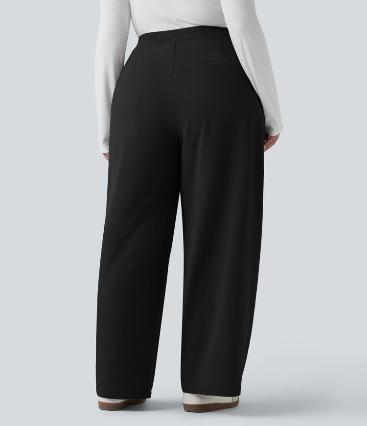 Plus Size Halara Flex™ DayStretch Asymmetric High Waisted Tapered Work Pants with Pockets