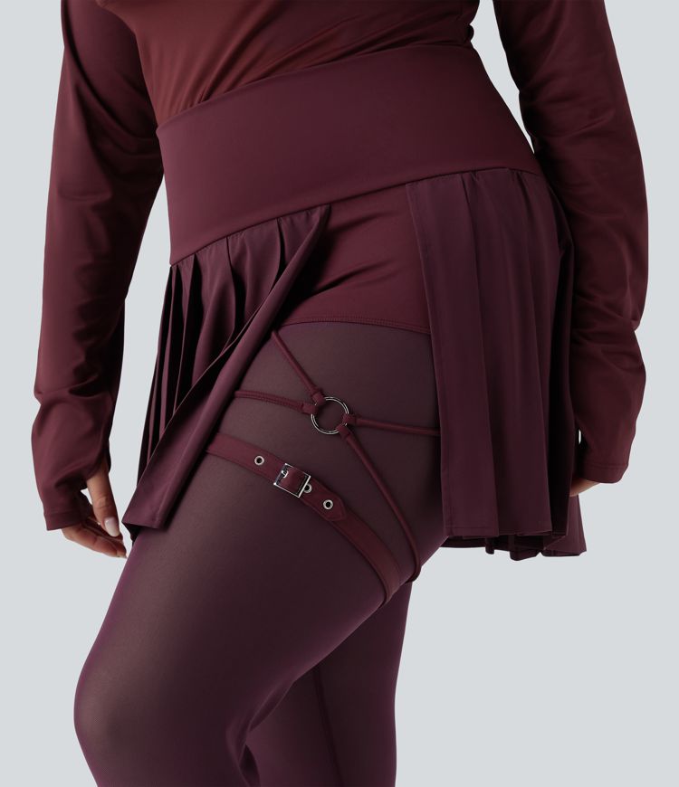 Breezeful™ - Plissierte 2-in-1 Leggings mit hohem Bund, Bundtasche und Kontrast-Mesh - Plus-Size, schnelltrocknend , schnelltrocknend