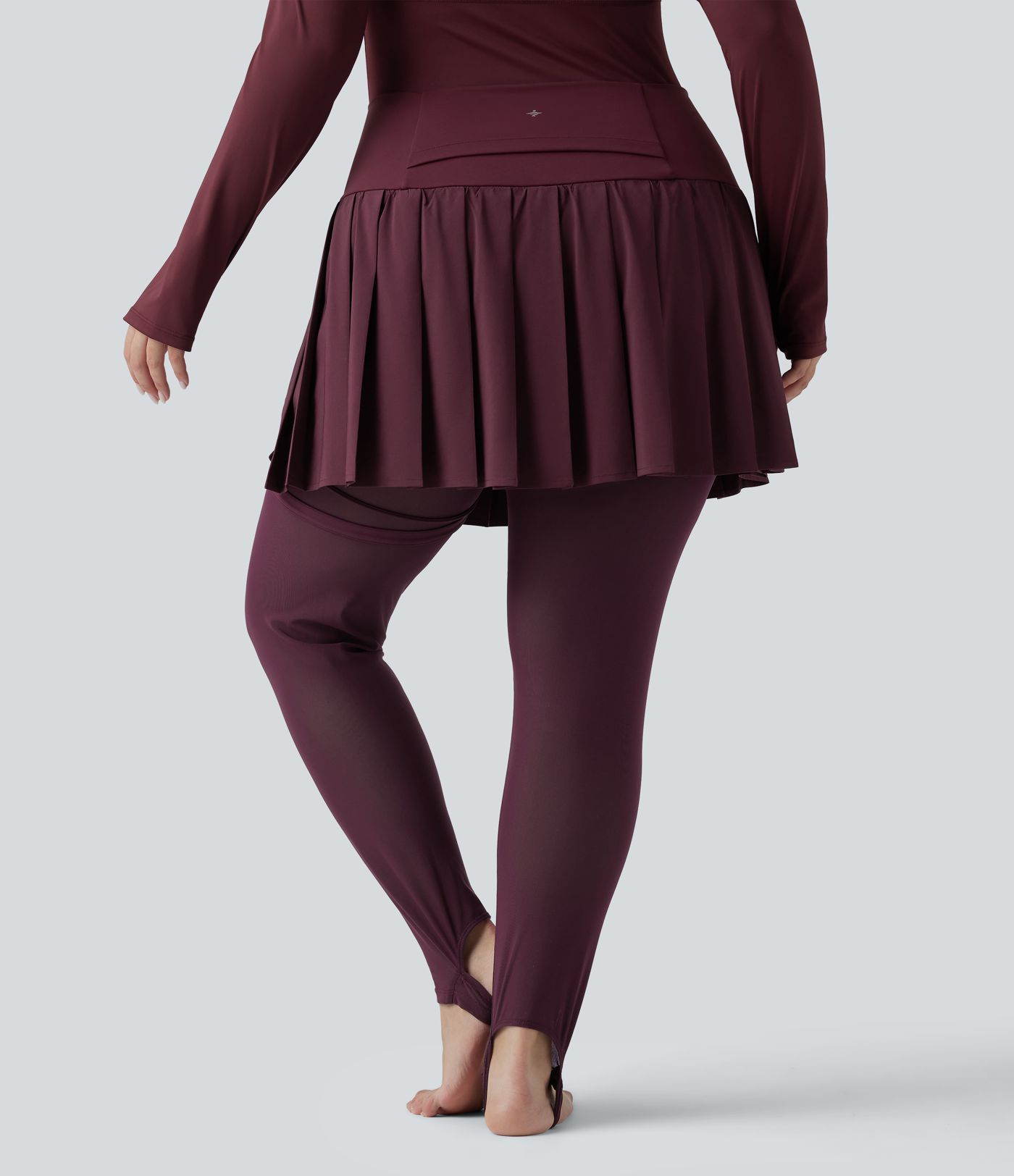 Breezeful™ - Plissierte 2-in-1 Leggings mit hohem Bund, Bundtasche und Kontrast-Mesh - Plus-Size, schnelltrocknend , schnelltrocknend