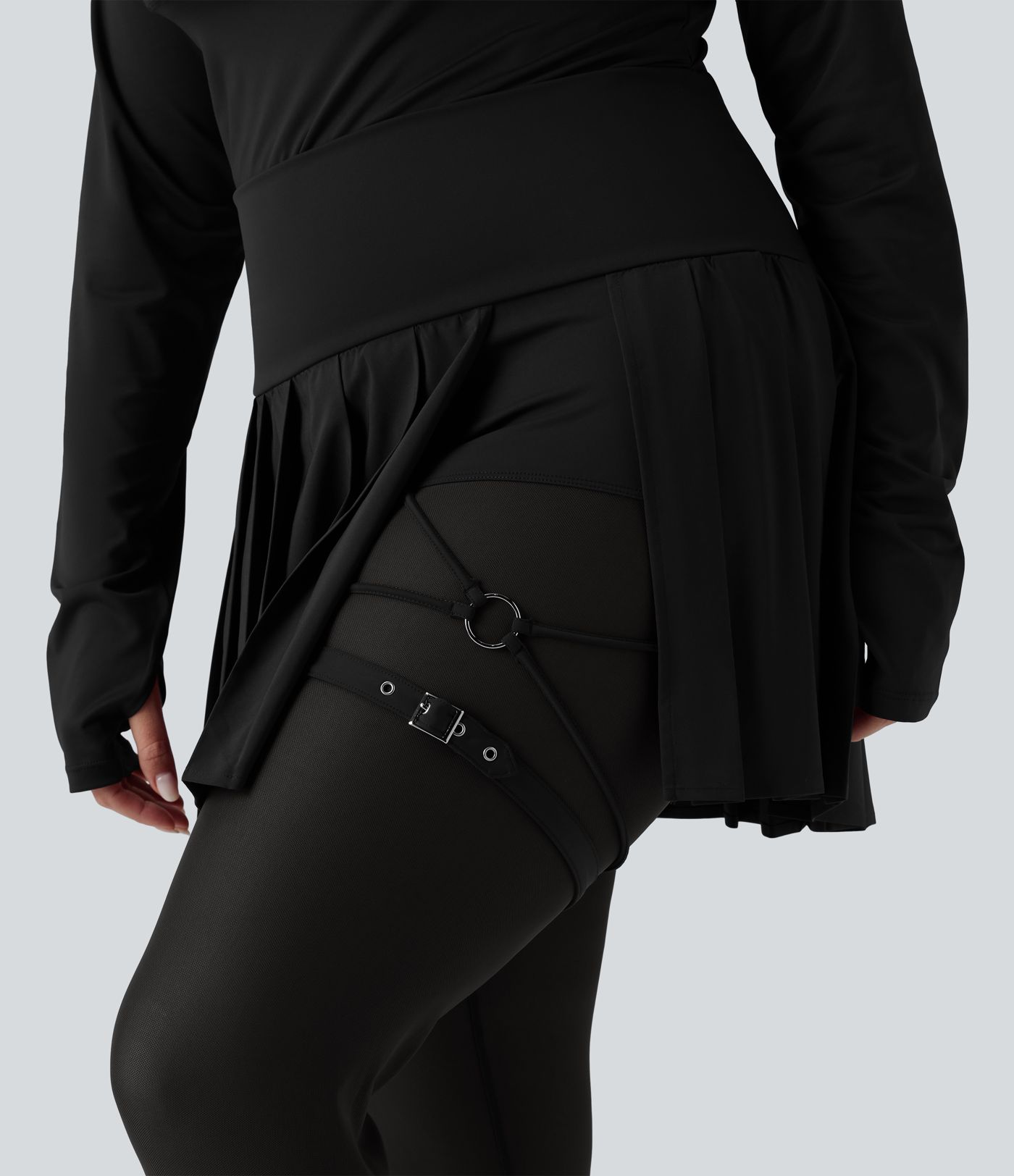 Breezeful™ - Plissierte 2-in-1 Leggings mit hohem Bund, Bundtasche und Kontrast-Mesh - Plus-Size, schnelltrocknend , schnelltrocknend