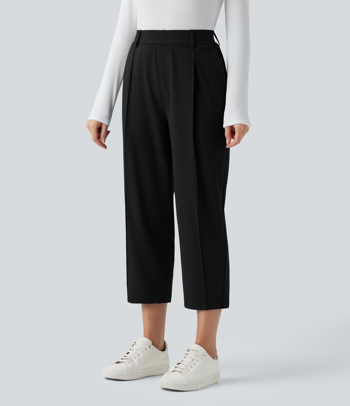 Halara Flex™ DayStretch High Waisted Cropped Work Tapered Pants with Pockets