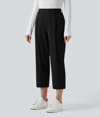 Halara Flex™ DayStretch High Waisted Cropped Work Tapered Pants with Pockets