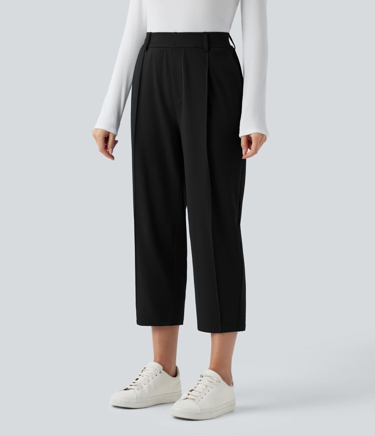 Halara Flex™ DayStretch High Waisted Cropped Work Tapered Pants with Pockets