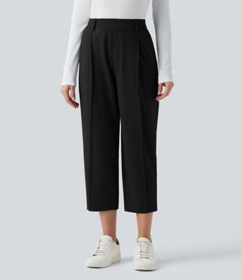 Halara Flex™ DayStretch High Waisted Cropped Work Tapered Pants with Pockets