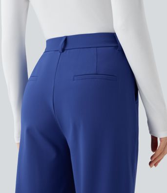 Halara Flex™ DayStretch High Waisted Cropped Work Tapered Trousers with Pockets