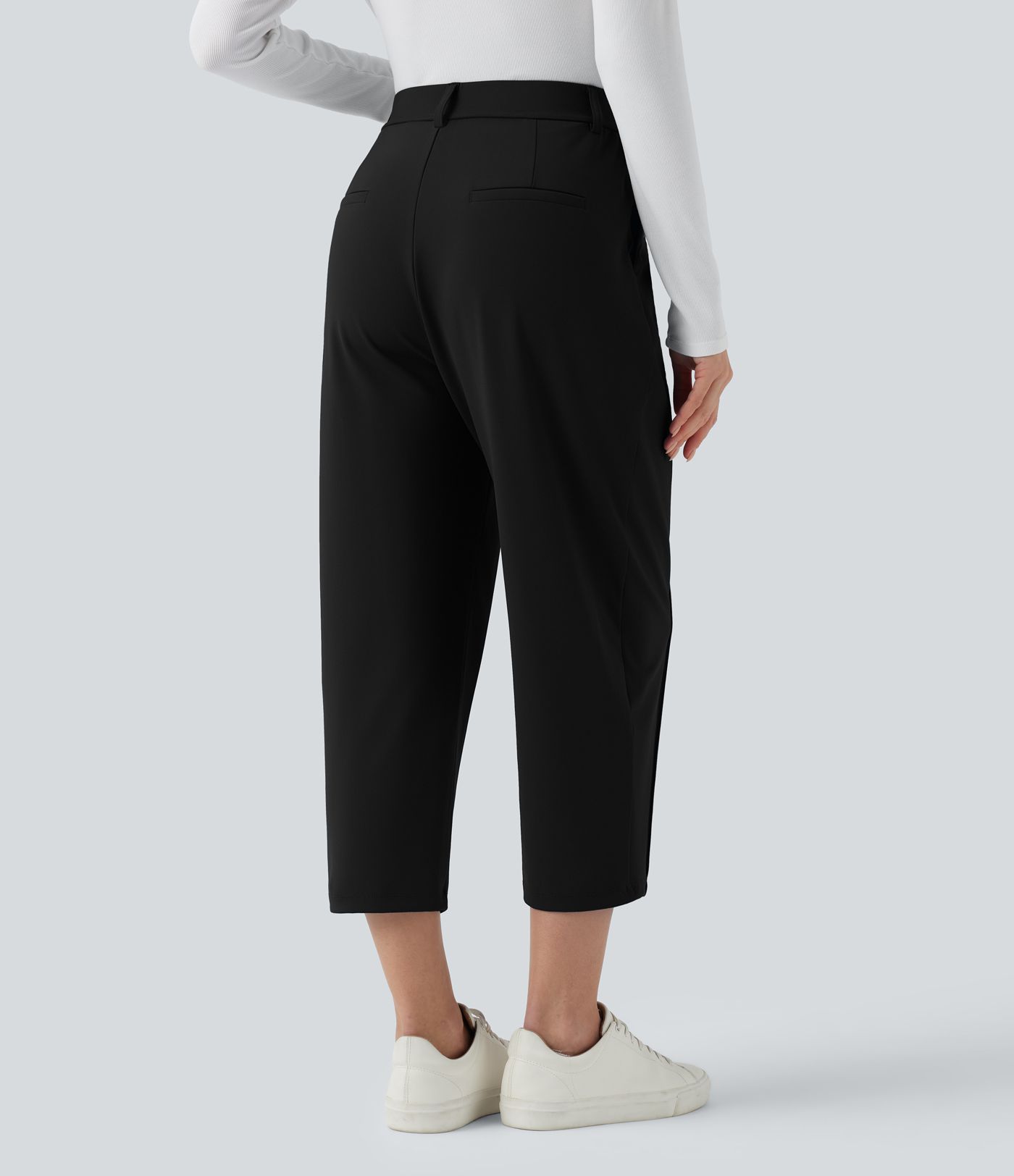 Halara Flex™ DayStretch High Waisted Cropped Work Tapered Pants with Pockets