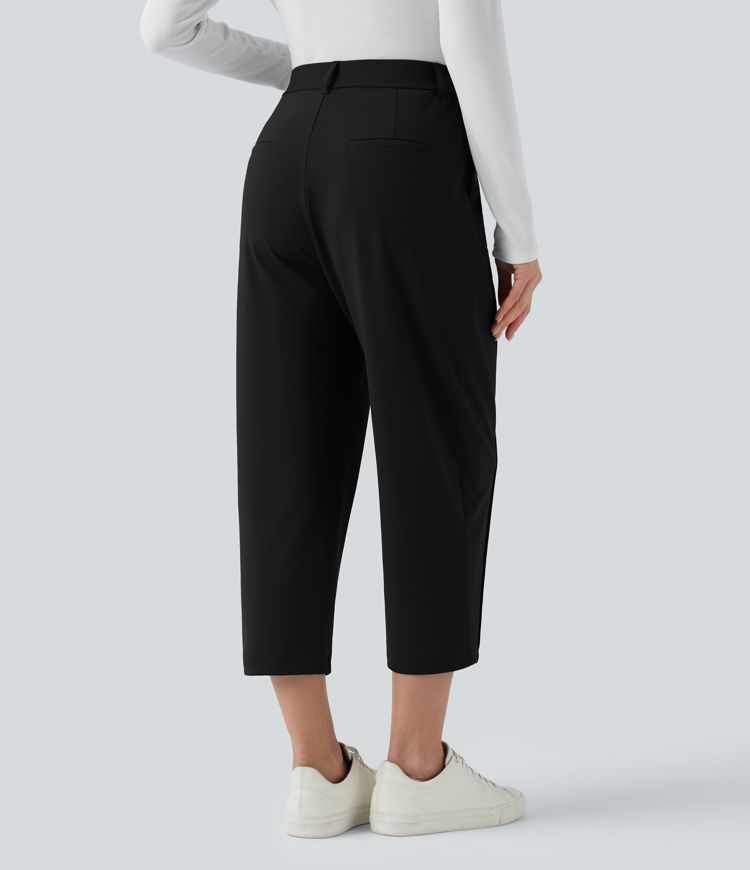Halara Flex™ DayStretch High Waisted Cropped Work Tapered Pants with Pockets