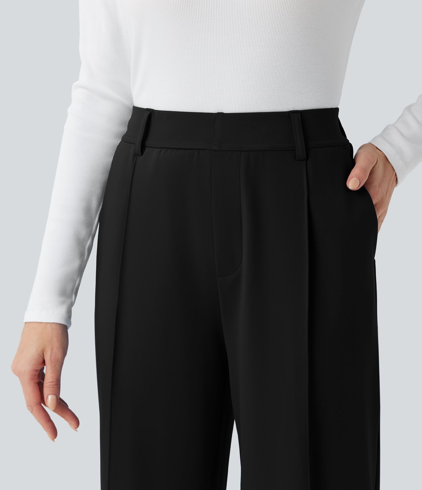 Halara Flex™ DayStretch High Waisted Cropped Work Tapered Pants with Pockets