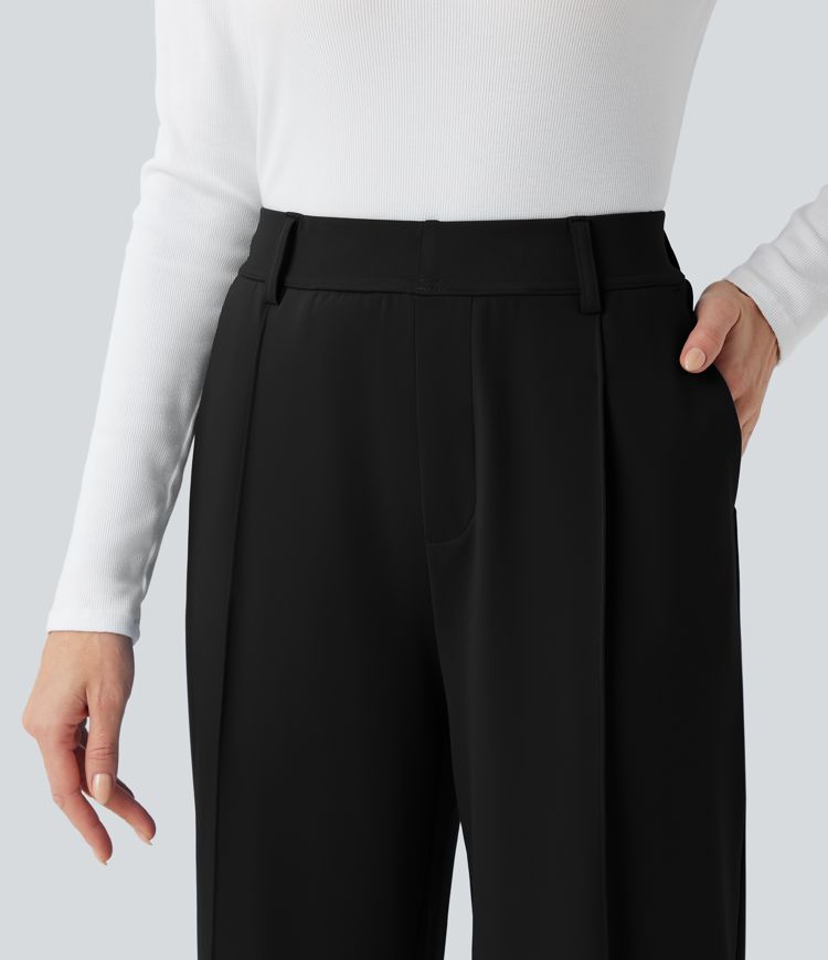 Halara Flex™ DayStretch High Waisted Cropped Work Tapered Pants with Pockets