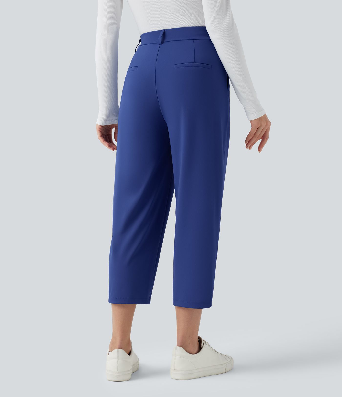 Halara Flex™ DayStretch High Waisted Cropped Work Tapered Trousers with Pockets