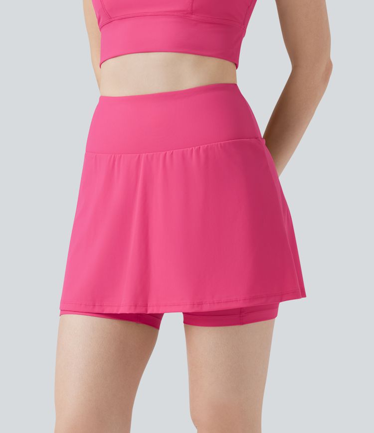 Land to Water High Waisted 2-in-1 Bikini Skirt Swimsuit with Pocket