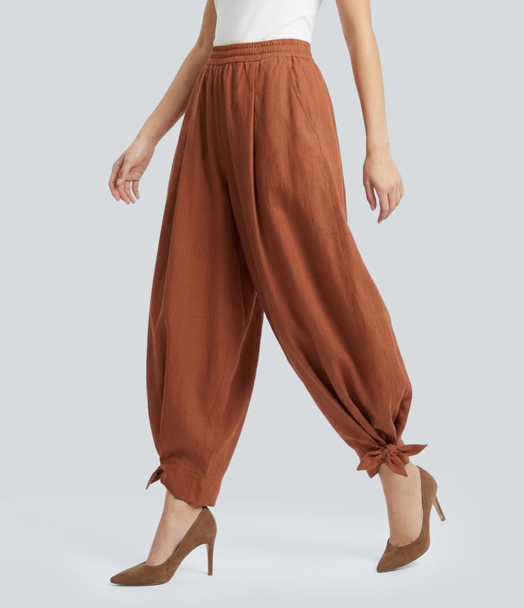 High Waisted Casual Balloon Joggers with Pockets