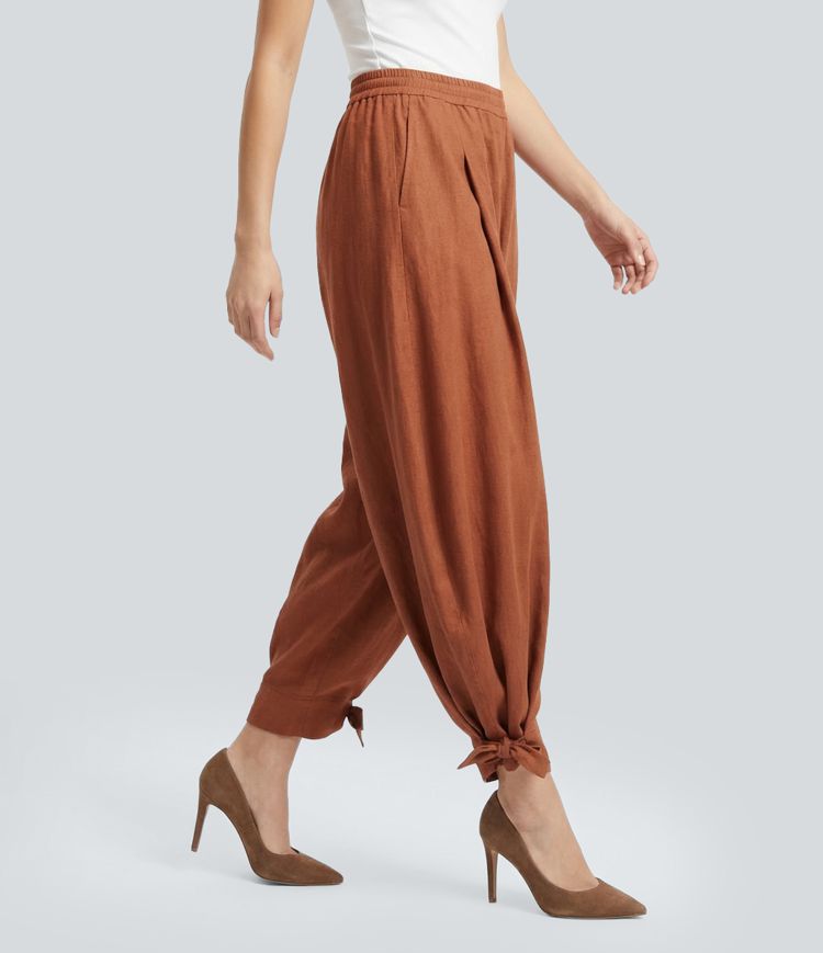 High Waisted Casual Balloon Joggers with Pockets