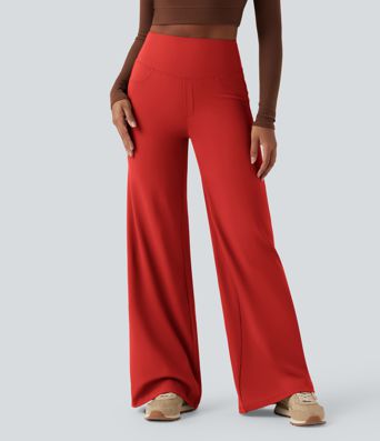 DayStretch High Waisted Tummy Control Wide Leg Yoga Trousers with Pockets