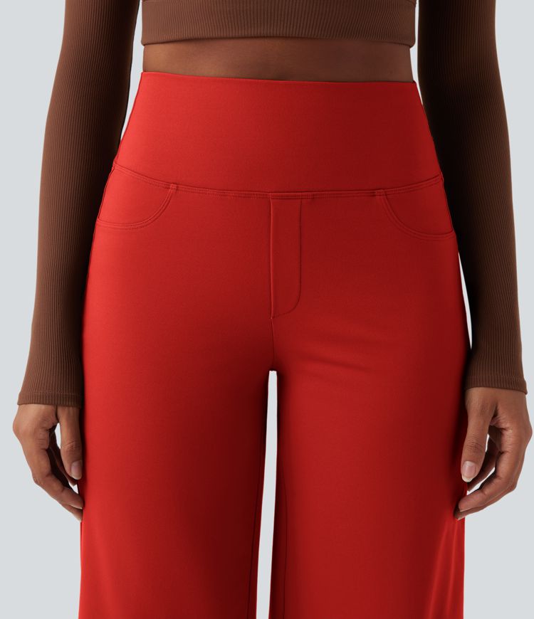 DayStretch High Waisted Tummy Control Wide Leg Yoga Trousers with Pockets