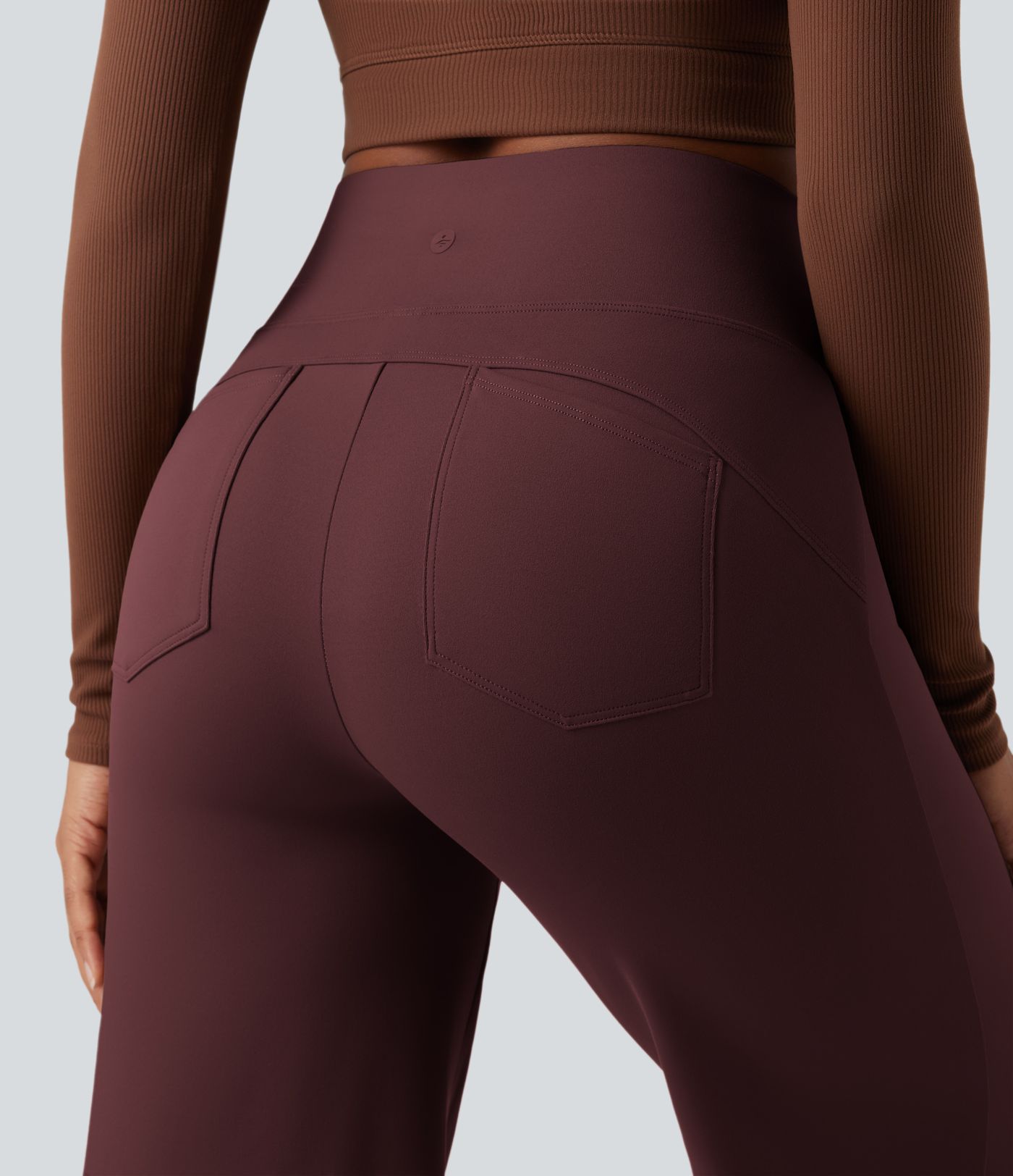 DayStretch High Waisted Tummy Control Wide Leg Yoga Trousers with Pockets