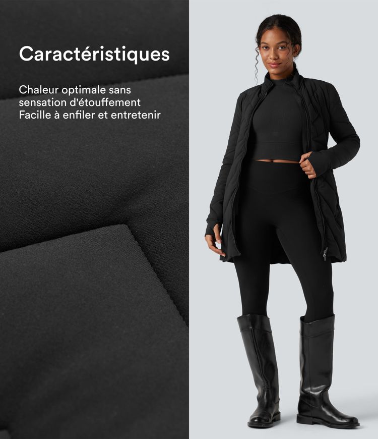 Doudoune PuffFlex col montant double zip avec passants pouces avec poches