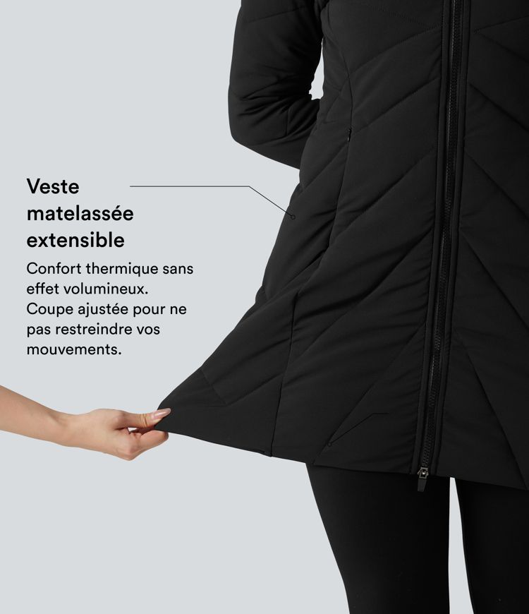 Doudoune PuffFlex col montant double zip avec passants pouces avec poches