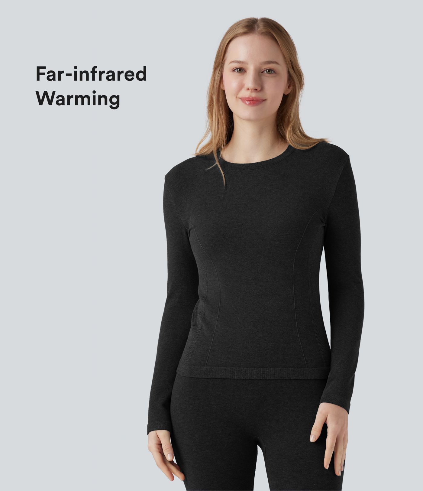 OneForm Seamless Flow Round Neck Long Sleeve Casual Warming Sports Top