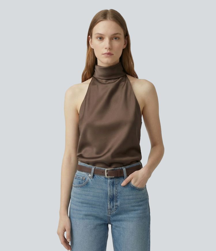 Haut de travail sans manches à col licou