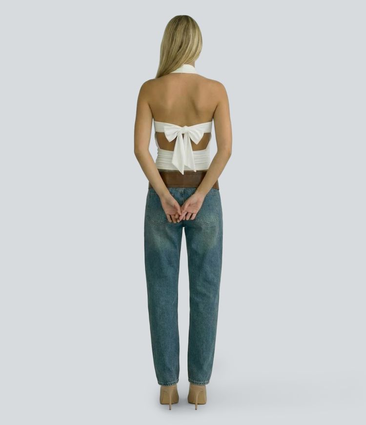 Halter-Party-Top mit Rückenbindung