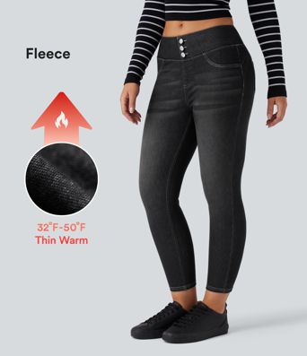 Halara Flex™ Denim Heat High Waisted 7/8 Casual Denim Leggings with Pockets