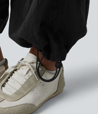 Lightweight Durable Water Repellent Mid Rise Straight Leg Casual Parachute Joggers with Pockets